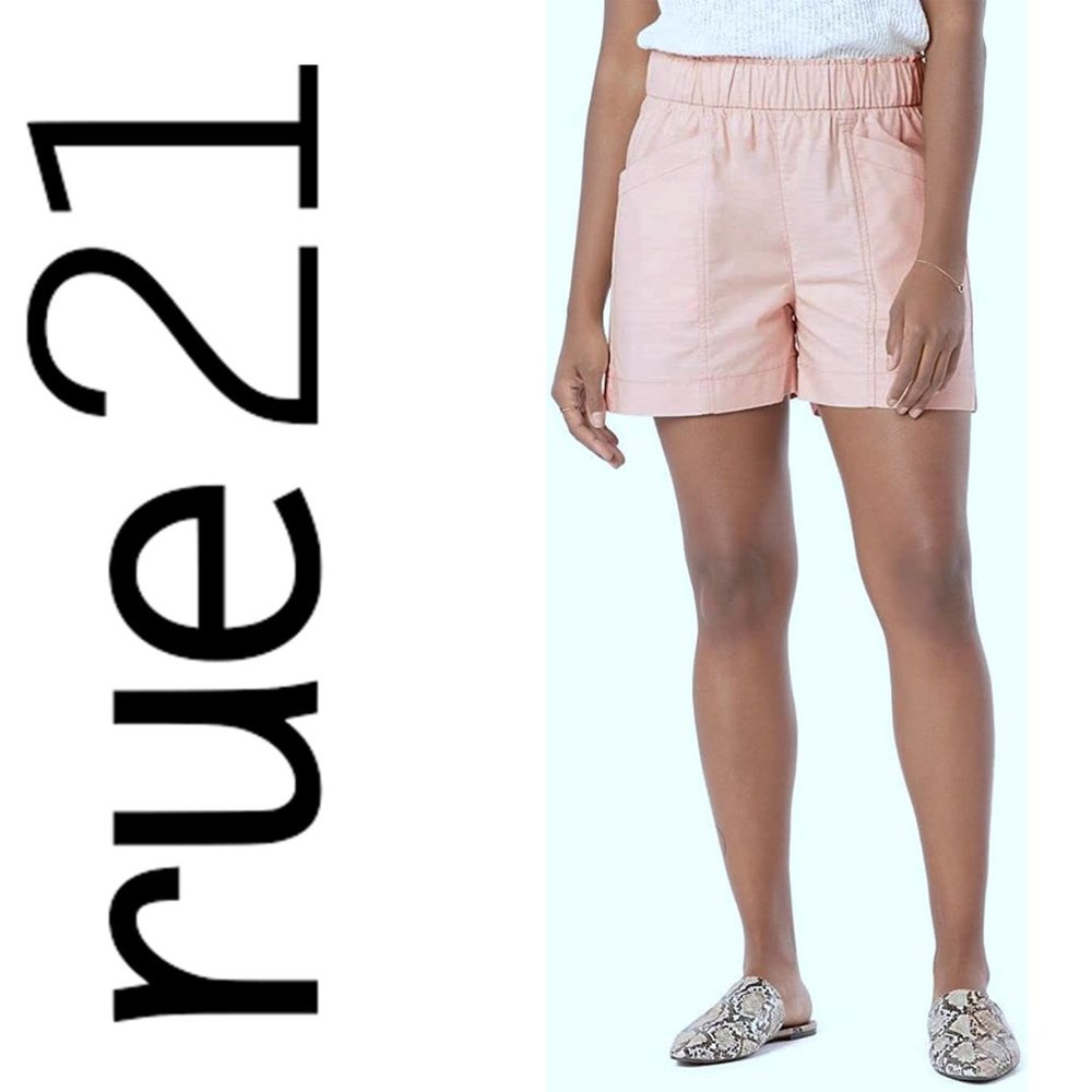 🏩RUE21 NWOT LINEN BLEND CUFFED BOYFRIEND SHORTS🏩
